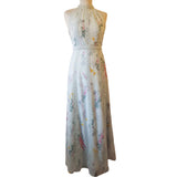 Ted Bakee Pale Green Floral Print Long  Dress Size  1 / 8
