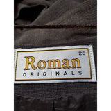 Roman Originals Brown Dress Blazer Suit, Size 20