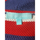 Melissa Odabash Striped White Red Navy Knit Dress Size S