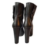 Balenciaga Dark Brown Leather High Heels Ankle Boots Size 39 EU 6 UK
