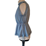 Ted Baker Womens Blue Floral Print Sleeveless Top Size 0 / UK 6