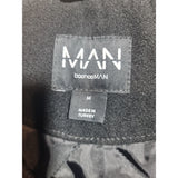 boohooMAN / MAN Men's Black Varsity Letterman Jacket - Size Medium