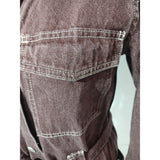 Weekday Brown Denim Shirt Dress Long Sleeve Belted Utility Dress Size 6 UK 34 EU