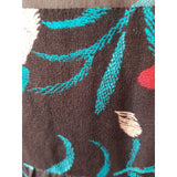 DIANE von FURSTENBERG Black Red Green Floral Print 100% Silk Dress Size 4 / S