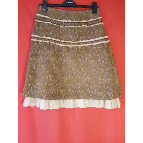 Hoss Homeless Olive Sparkle Skirt Size 38 / M