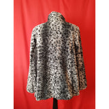 Centigrade Women's Black Grey Faux Fur Coat Size L.