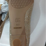 Cozy Island Gold Sparkly Rhinestone Kitten Heel 60 Court Shoes Party Size US 8.5 UK 6.5