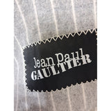 Jean Paul Gaultier Grey White Stripe Logo Alpaca Scarf