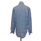 William Crabtree Mens Blue White Check Shirt Size 15.5