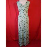 Monsoon Twilight Light Green Long 100% Silk Dress Size 12
