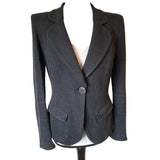 Armani Collezioni Womens Charcoal Grey Single Button Blazer Jacket UK 14 IT 46