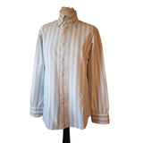 NATALINO Men's White Blue Stripe Shirt Size 39 / 15.5