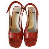 Charles Jourdan Burgundy Heels Sandals Size 8.5 US 6.5 UK