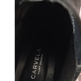 Carvela Black Suede Pointed Toe Chelsea Ankle Boots Slim High Heel Size UK 6