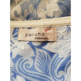 M&S Per Una Premium Blue White Embroidered Floral Print Dress Size 16