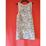 THEORY Beige Black Grey Spots 100% Silk Top Size S