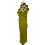Jolie Moi Yellow Frilly Shoulder Dress, Size 8