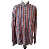 GANT Georgica Poplin 100% Cotton Long Sleeve Checked Button Down Shirt Size L