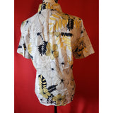 Tommy Bahama White Black Yellow Shirt Size 6
