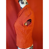 Nicole Farhi Women's Orange Cotton Short Sleeve Blouse Size 10 UK 36 EU