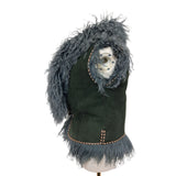 Fendi Womens Dark Green Leather Fur Vest Size 36 EU 8 UK