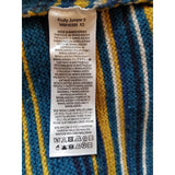 Seasalt Cornwall Blue Yellow Stripe Wool Knit Jumper Size 22