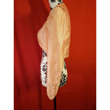 Peach Ocassion Silk Maxi Custom Dress with Bolero, Size 8/10