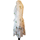 Ted Baker White Green Bird Print Dress Size 1 / 8 UK