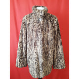 Centigrade Women's Beige Brown Faux Fur Coat Size L.