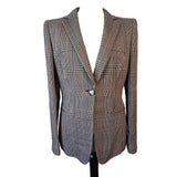 Giorgio Armani Womens Black White Plaid Check Blazer Jacket UK 12 IT 44