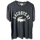 Lacoste 27 Mens Black Big Logo Graphic T-Shirt Crocodile Tee Size L