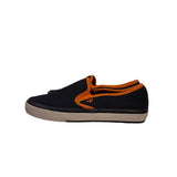 Tory Burch Canvas Slip-On Sneakers Navy/Black canvas with orange trim and T logo 6.5 EU 4 UK
