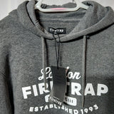 Firetrap Mens Grey Graphic Print Hooded Sweatshirt Pullover Jumper Size XXL
