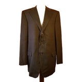 Ermenegildo Zegna Men's Black Wool Jacket Blazer Size 56