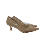 Cozy Island Gold Sparkly Rhinestone Kitten Heel 60 Court Shoes Party Size US 8.5 UK 6.5