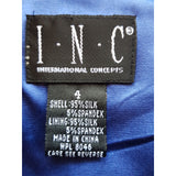 INC International Concept Blue Silk Floral Print Dress Size 4 US 8 UK