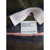 John Smedley Men's Green Black Pink Striped Pure Merino Size M