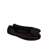 Tory Burch Black Leather Elastic Minnie Ballet Flats Shoes Size 6 M US / UK 3.5-4
