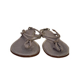 Michael Kors Collection Grey Leather Thong Sandals Size UK 3.5 EU 36.5