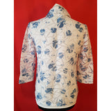 Cynthia Max Relax White  Blue Blouse Size S