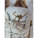 AUTHENTIC GIUSEPPE ZANOTTI WHITE LEATHER LOW-TOP SNEAKERS Size 6