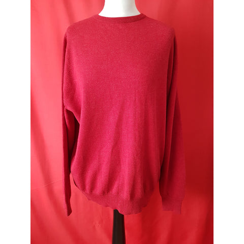 John Smedley Burgundy Wool Cashmere Jumper Size XL.