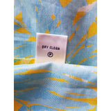 Lily Pulitzer Light Blue  Yellow Leaves Print Wrap Dress Size 4 US 8 UK