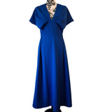 Canella Lane Womens Royal Blue Maxi Dress V-Neck Occasion Size UK 8