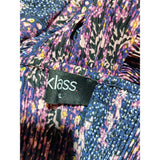 Klass Ladies Paisley Floral Pleated Maxi Dress Blue Pink Size XL(UK 18-20)