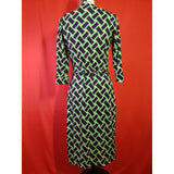Diane Von Furstenberg Navy Green White Dress Size 2 US 6 UK