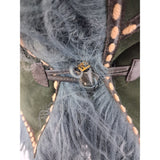 Fendi Womens Dark Green Leather Fur Vest Size 36 EU 8 UK
