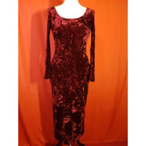 Marks & Spencer Burgundy Velour Long Dress Size 10