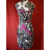 Trina Turk White Black Lilac Cotton Dress Size 2 / XS