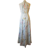 Ted Bakee Pale Green Floral Print Long  Dress Size  1 / 8